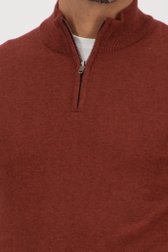 Détail de Pull marron avec fermeture éclair courte	 de Dansaert Blue pour Hommes