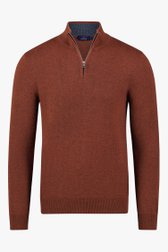 Photo produit 1 de Pull marron avec fermeture éclair courte	 de Dansaert Blue pour Hommes