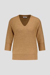Photo produit 1 de Pull marron clair à manches trois-quarts de Libelle pour Femmes