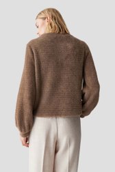 Le dos de Pull marron en tissu teddy de Opus pour Femmes