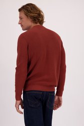 Le dos de Pull marron rouille à col rond de Ravøtt pour Hommes