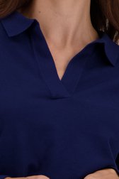 Pull met kraagje - donkerblauw van Claude Arielle voor Dames