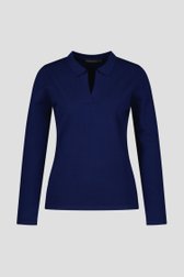 Pull met kraagje - donkerblauw van Claude Arielle voor Dames