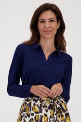 Pull met kraagje - donkerblauw van Claude Arielle voor Dames