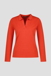 Pull met kraagje - oranje van Claude Arielle voor Dames