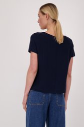 Pull navy tricot à manches courtes de Liberty Island pour Femmes