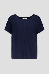 Pull navy tricot à manches courtes de Liberty Island pour Femmes