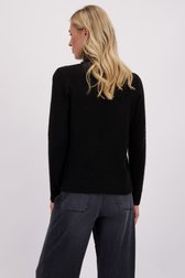 Le dos de Pull noir à col roulé de Liberty Island pour Femmes