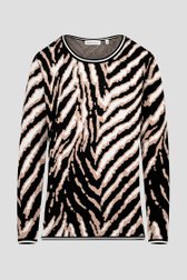 Pull noir à imprimé animalier beige/écru de Bicalla pour Femmes