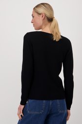 Pull noir avec col en V de Liberty Island pour Femmes