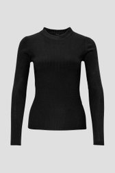 Pull noir côtelé de Opus pour Femmes