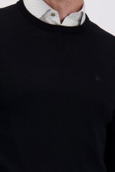 Détail de Pull noir en maille fine avec col rond  de Dansaert Black pour Hommes