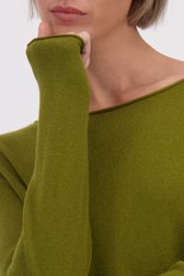 Détail de Pull olive en tricot fin de Marc O'Polo pour Femmes