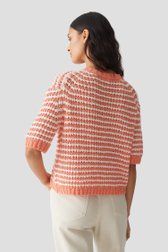 Pull orange avec blanc à manches mi-longues de Opus pour Femmes