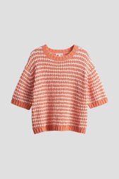 Pull orange avec blanc à manches mi-longues de Opus pour Femmes