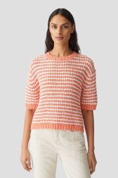 Pull orange avec blanc à manches mi-longues de Opus pour Femmes