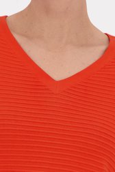 Pull orange-rouge en tissu côtelé de Claude Arielle pour Femmes