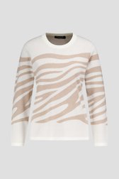Pull-over écru à rayures beiges de Signature pour Femmes