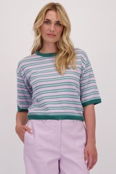 Le devant de Pull rayé à manches courtes de Libelle pour Femmes