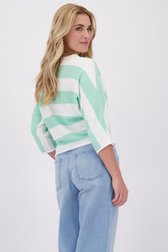 Le dos de Pull rayé blanc-vert de Libelle pour Femmes
