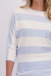 Détail de Pull rayé bleu clair et blanc de Libelle pour Femmes