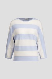 Photo produit 1 de Pull rayé bleu clair et blanc de Libelle pour Femmes