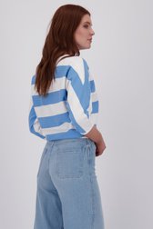 Pull rayé bleu et blanc à manches 3/4 de Libelle pour Femmes
