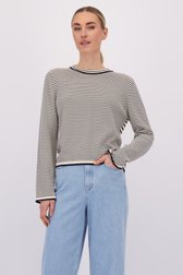 Le devant de Pull rayé bleu et blanc de Marc O'Polo pour Femmes