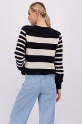 Le dos de Pull rayé bleu marine et écru de Marc O'Polo pour Femmes