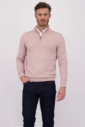 Le devant de Pull rose à col zippé – Slim fit de Michaelis pour Hommes
