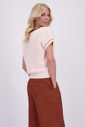 Le dos de Pull rose à manches courtes de AC by Annelien Coorevits pour Femmes