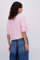 Le dos de Pull rose chiné avec laine de Pieces pour Femmes