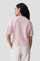 Le dos de Pull rose doux à manches courtes de Opus pour Femmes