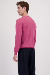 Le dos de Pull rose en laine mérinos à col rond de Matinique pour Hommes