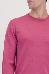 Détail de Pull rose en laine mérinos à col rond de Matinique pour Hommes