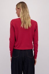 Le dos de Pull rouge à col en V de Liberty Island pour Femmes