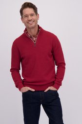 Le devant de Pull rouge à col zippé de Dansaert Blue pour Hommes