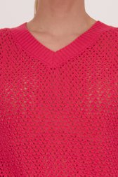 Pull rouge à motief ajouré et manches courtes de Liberty Island pour Femmes