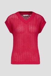 Pull rouge à motief ajouré et manches courtes de Liberty Island pour Femmes