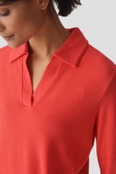 Pull rouge doux avec col de Opus pour Femmes