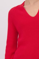 Détail de Pull rouge en maille à encolure ronde de Marc O'Polo pour Femmes