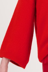Pull rouge en maille à manches 3/4	 de Geisha pour Femmes