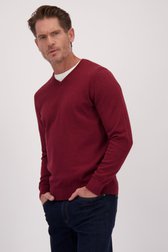 Le devant de Pull rouge foncé avec col en V de Dansaert Blue pour Hommes