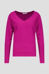 Pull rouge foncé avec col en V de Liberty Island pour Femmes