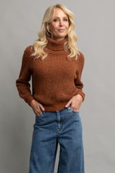 Le devant de Pull rouille avec col roulé et laine de AC by Annelien Coorevits pour Femmes