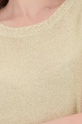 Pull sans manche beige avec paillettes dorées de Geisha pour Femmes