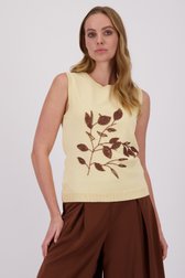Pull sans manches beige clair avec boutons perlés de D'Auvry pour Femmes