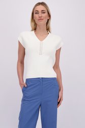 Photo supplémentaire 1 de Pull sans manches blanc avec col en V  de Liberty Island pour Femmes