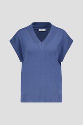 Pull sans manches bleu de Liberty Island pour Femmes