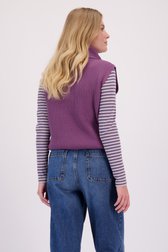 Le dos de Pull sans manches violet à col roulé de Libelle pour Femmes